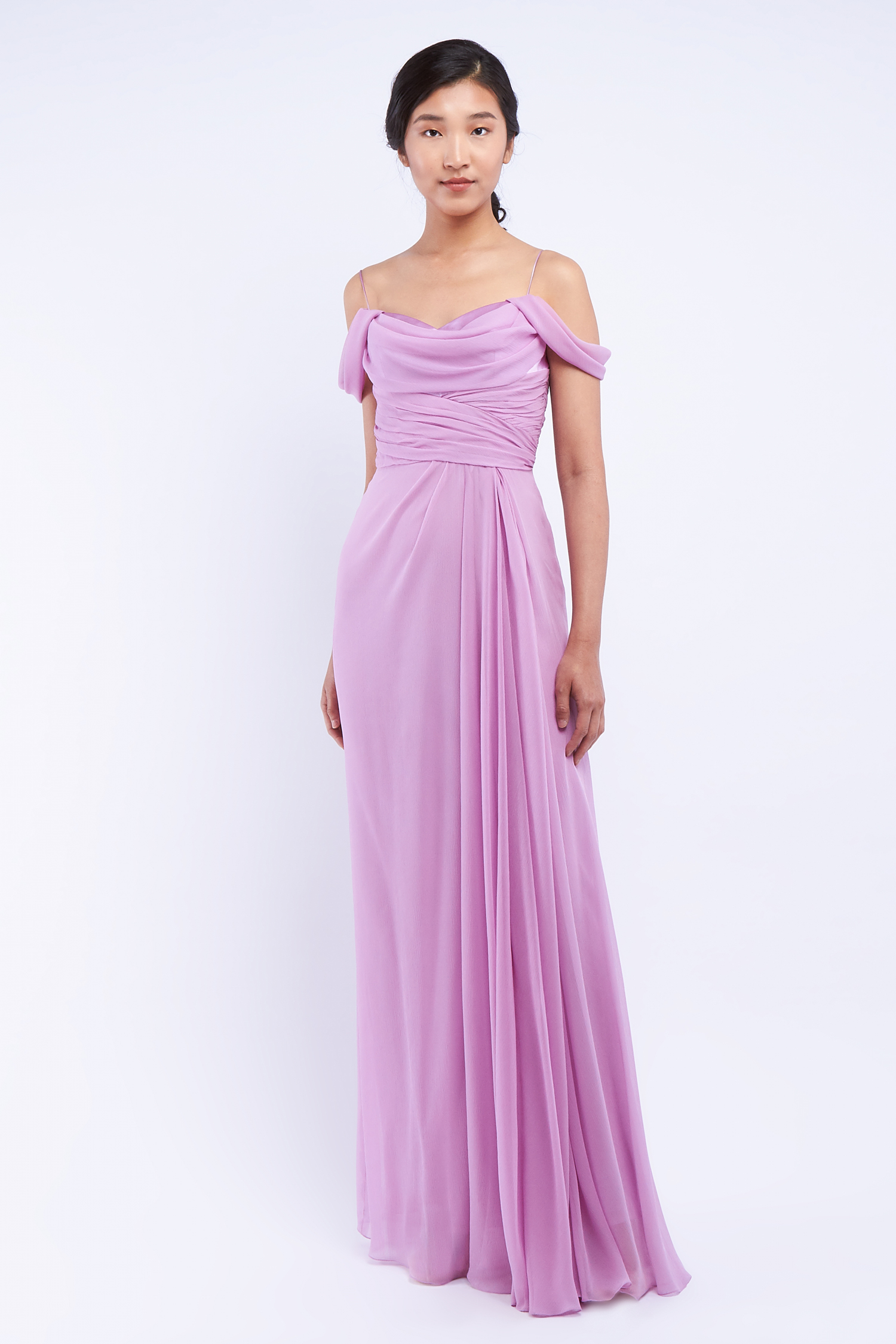 Gown with draped and pleated bodice - Commitment Look 7 - Verdin New York