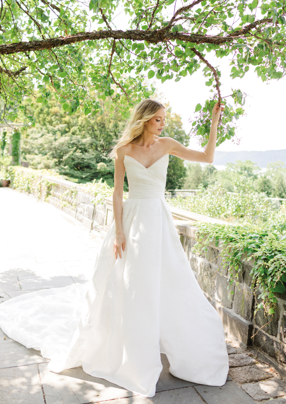 Bridal Dress Model Jane - Strapless natural waist ball gown with cummerbund- Verdin New York