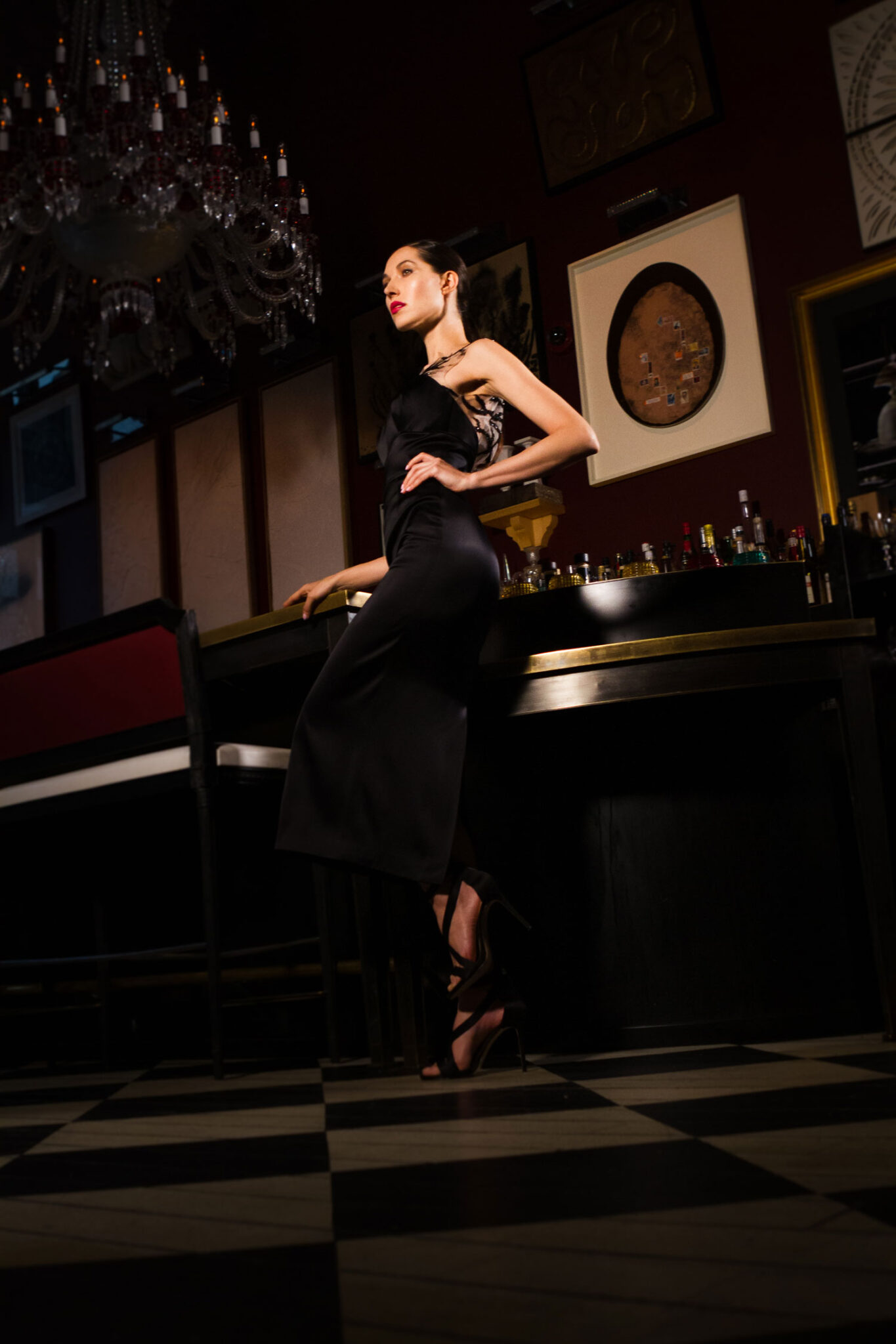 Promises Look 3 - Strapless dress in black with transparent details - Verdin New York