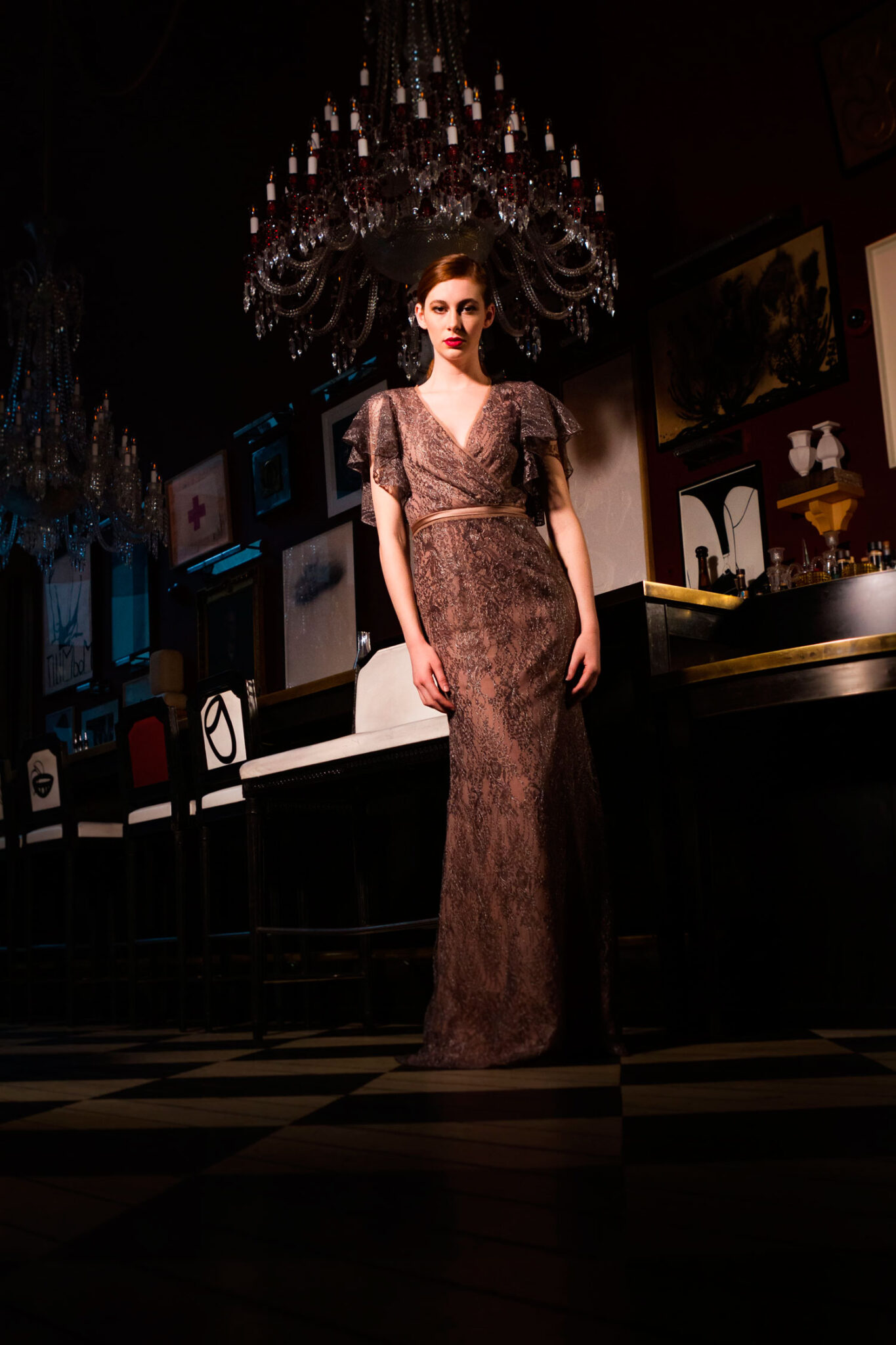 Promises Look 5 - Maxi dress style in brown textured - Verdin New York