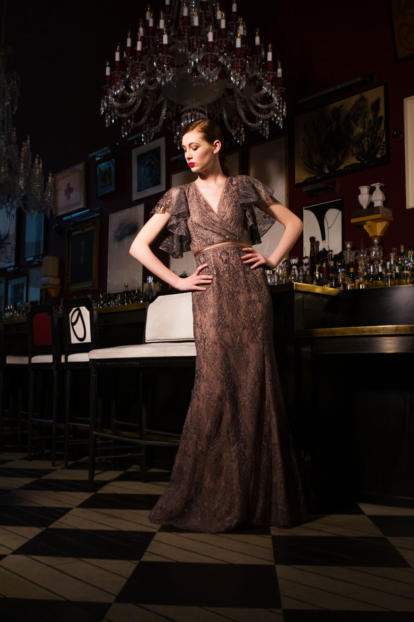 Promises Look 5 - Maxi dress with gold details and transparencies - Verdin New York